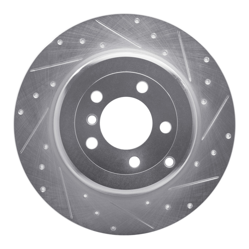 Land Rover Range Rover Brake Rotor (1) - Rear Right - R1 Concepts - Drilled & Slotted - Silver - `03-`05